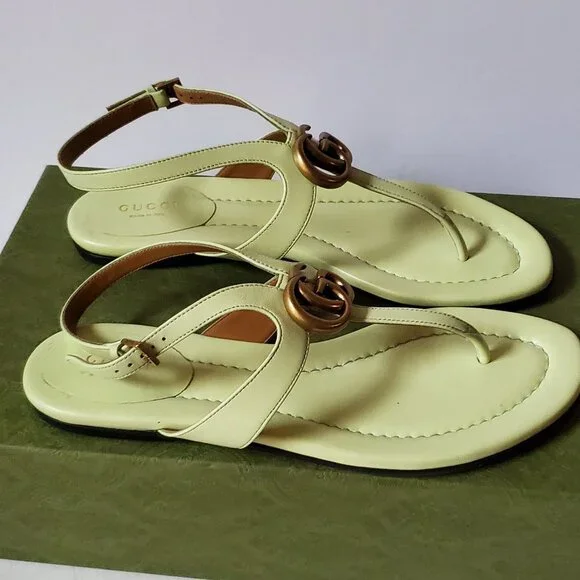 NIB Gucci GG Marmont leather thongs flats - IT 37.5 US 7.5 - Picture 4 of 7